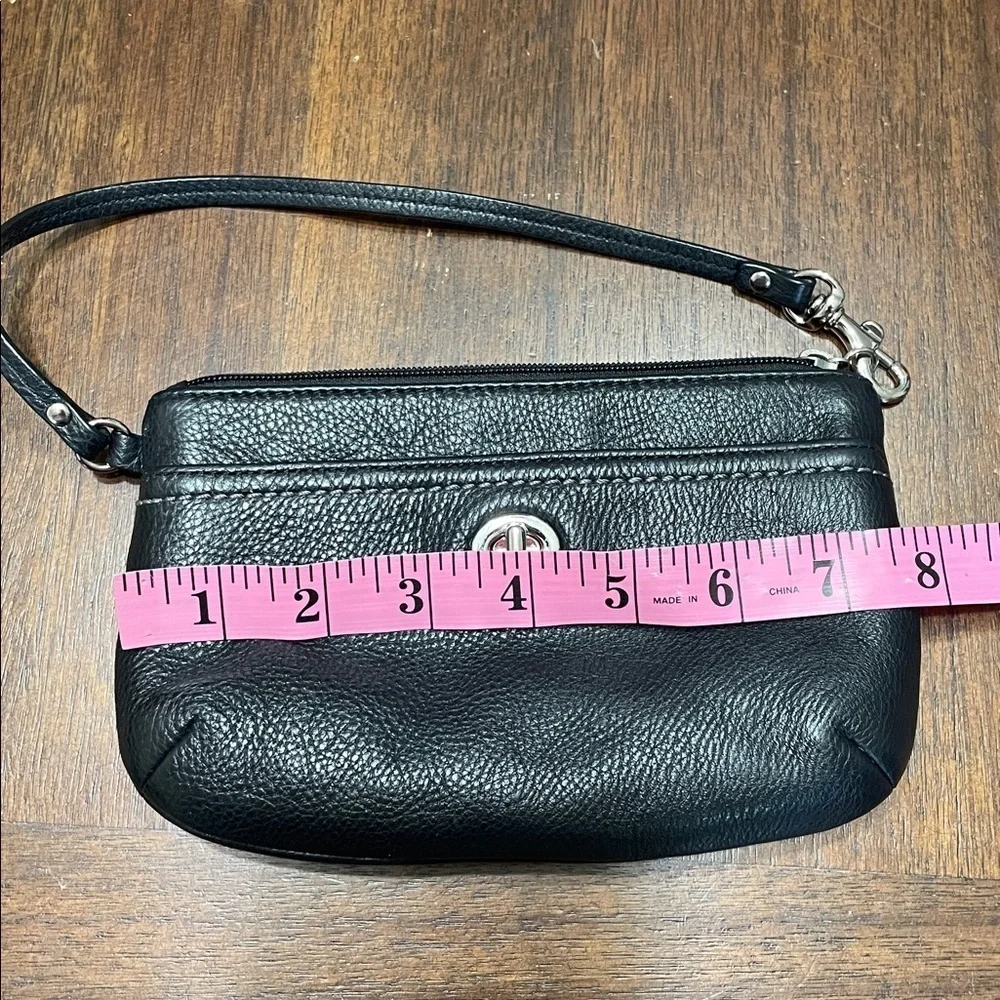 Coach Black Leather Wristlet